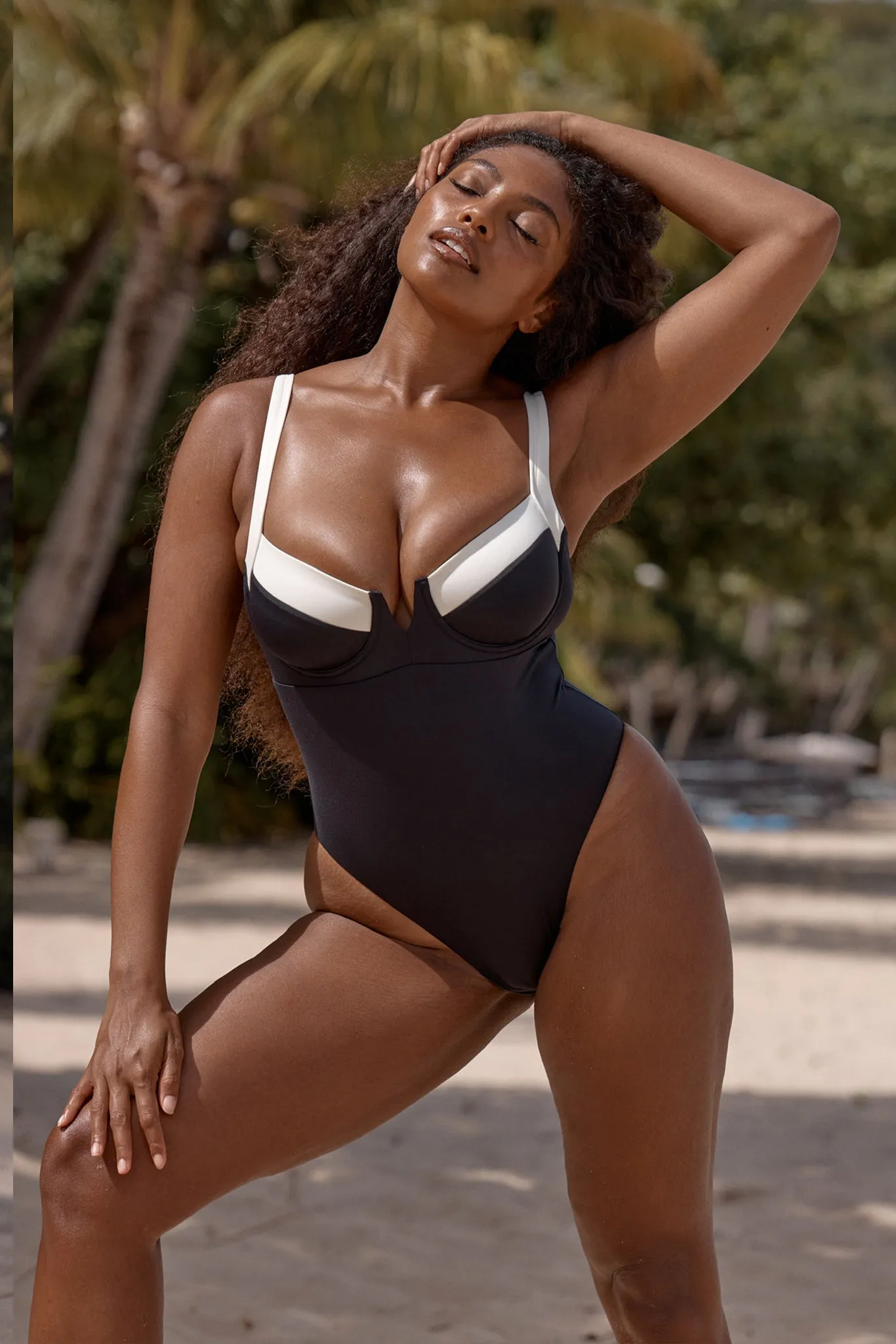 Clovelly One Piece - Black/Ivory Monday Swimwear