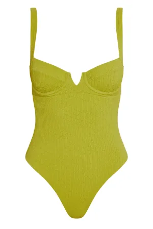 Clovelly One Piece - Chartreuse Summer Plaid Monday Swimwear