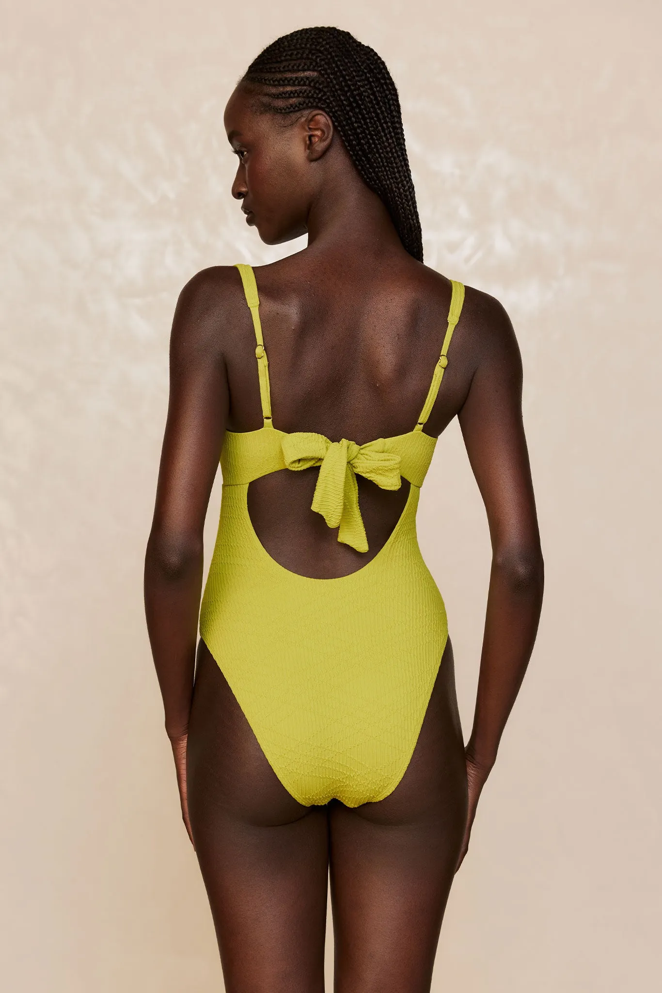 Clovelly One Piece - Chartreuse Summer Plaid Monday Swimwear