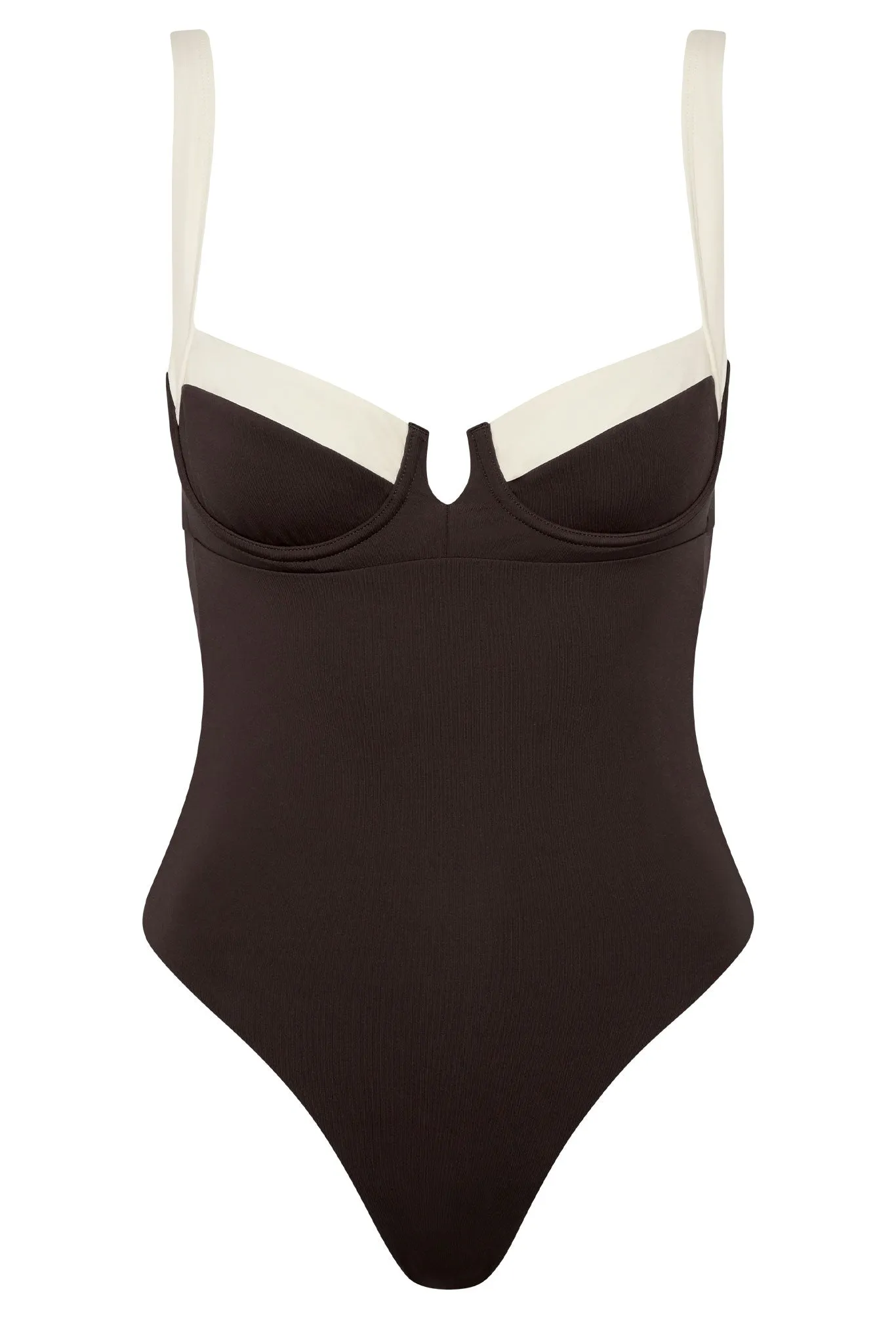 Clovelly One Piece - Espresso/Ivory Monday Swimwear