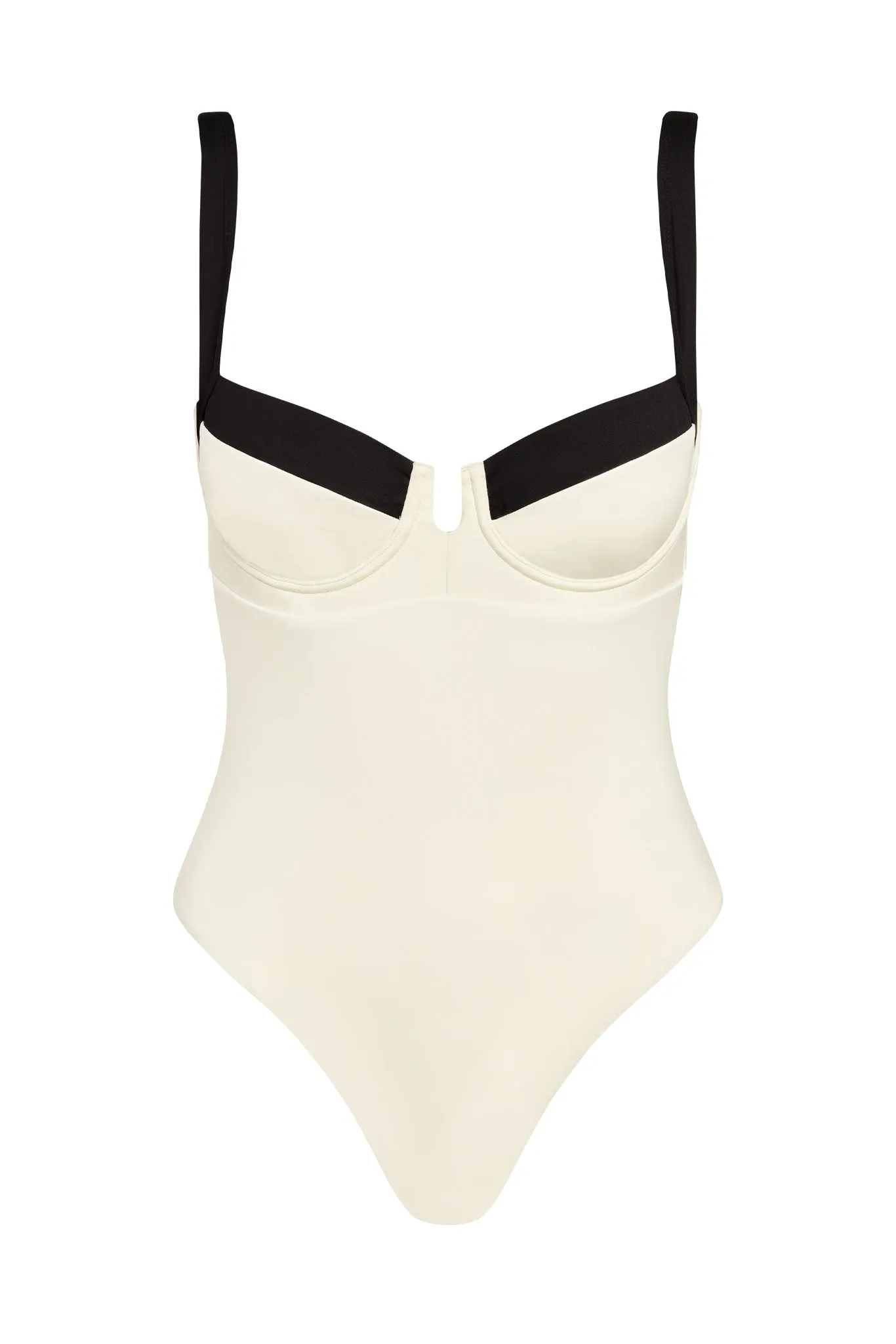 Clovelly One Piece - Ivory/Black Monday Swimwear