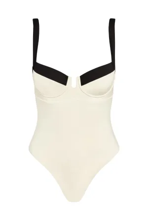 Clovelly One Piece - Ivory/Black Monday Swimwear