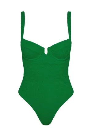Clovelly One Piece - Palm Green Crinkle Monday Swimwear