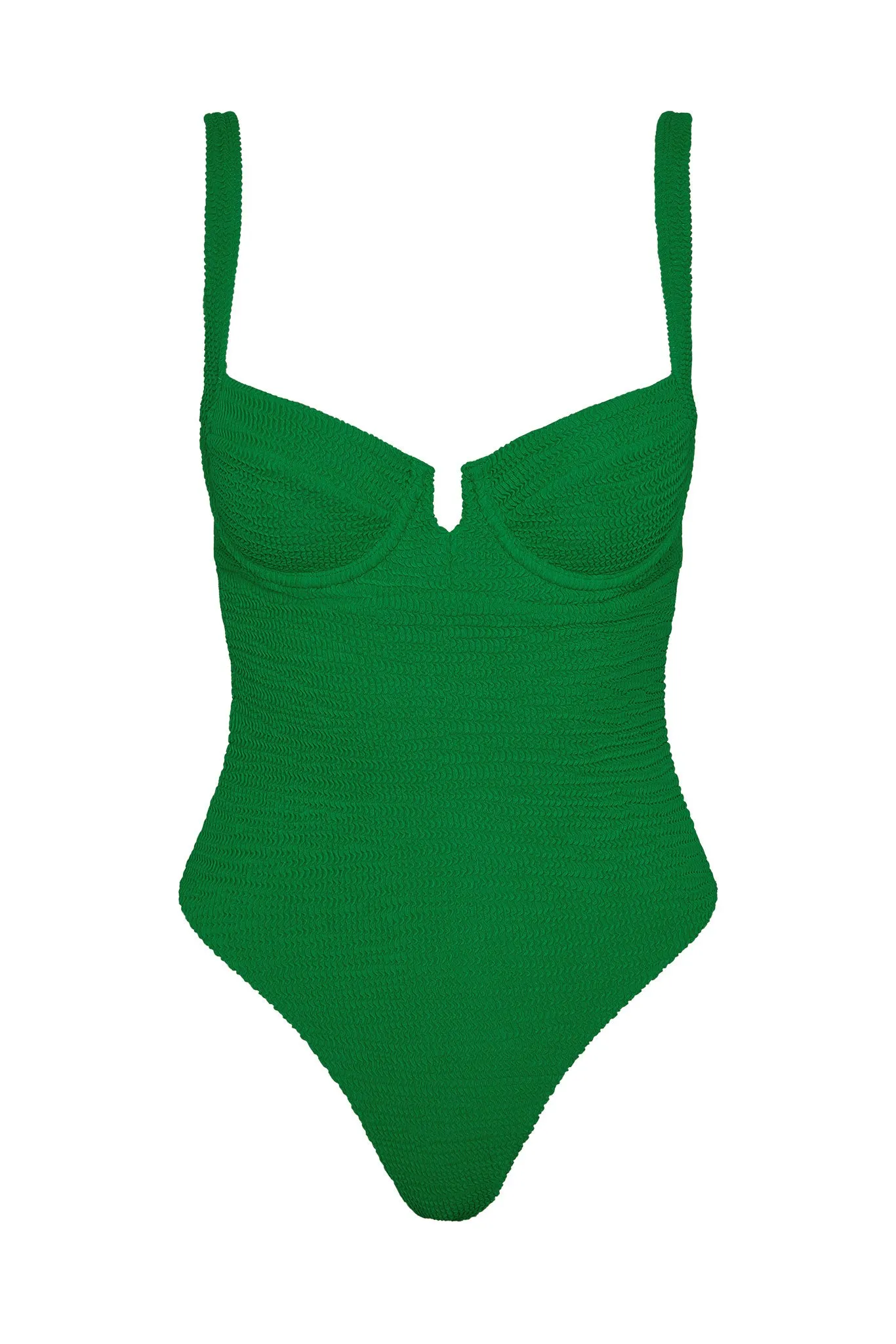 Clovelly One Piece - Palm Green Crinkle Monday Swimwear