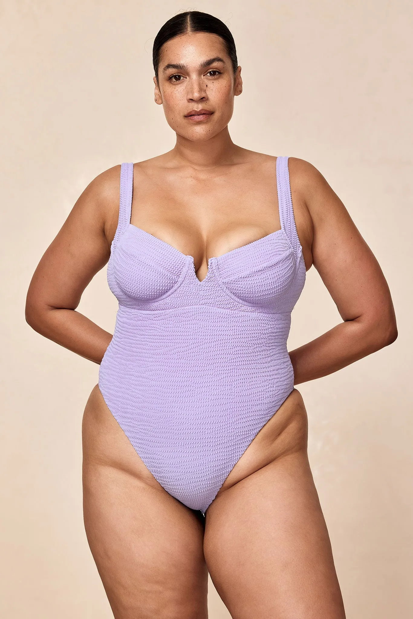Clovelly One Piece - Wisteria Crinkle Monday Swimwear