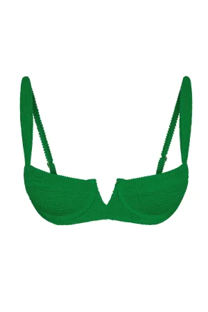 Clovelly Top - Palm Green Crinkle Monday Swimwear