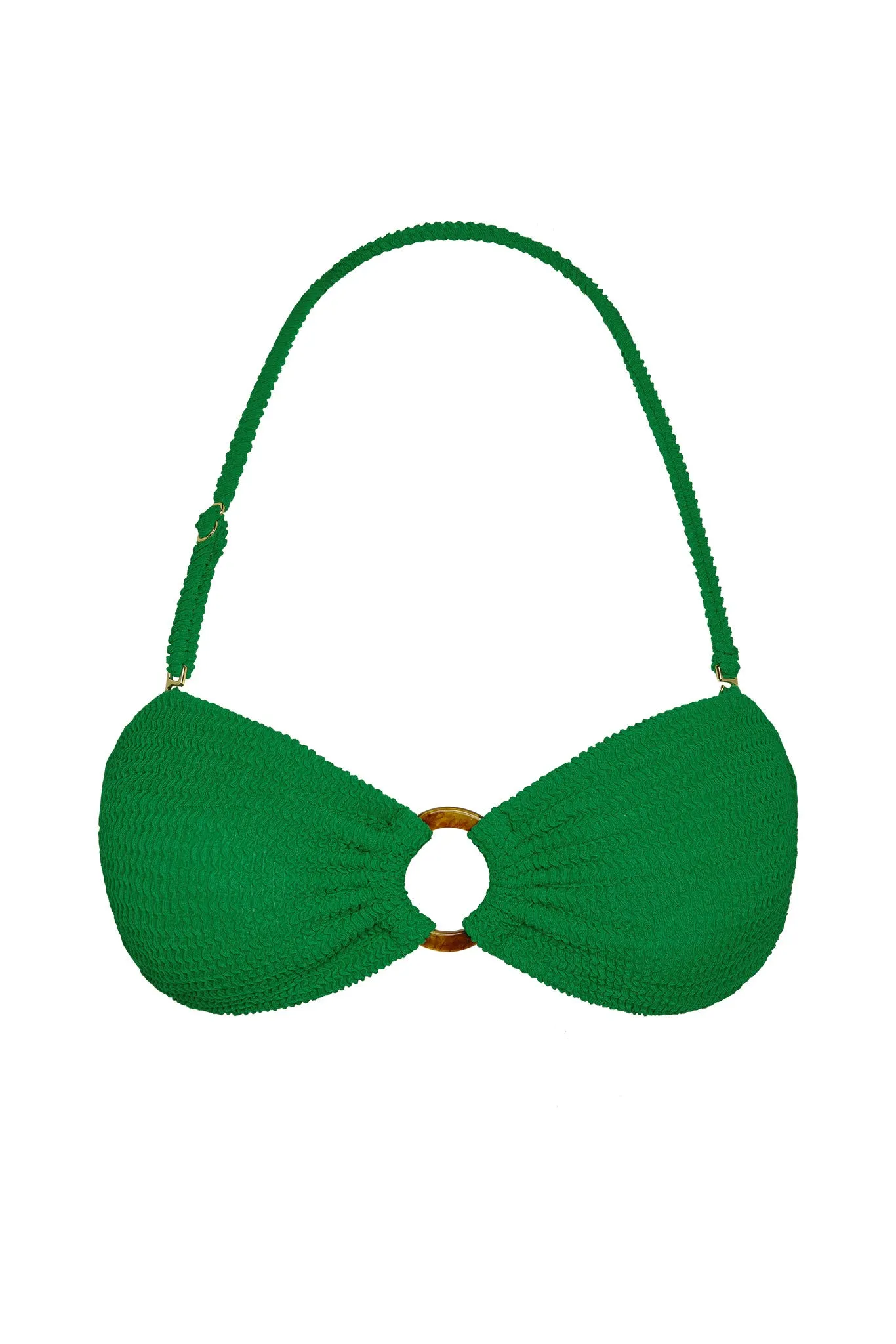 Costa Rica Top - Palm Green Crinkle Monday Swimwear