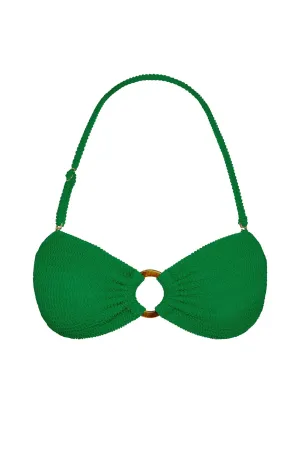 Costa Rica Top - Palm Green Crinkle Monday Swimwear