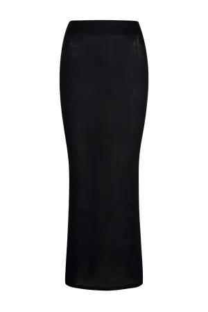 Fontelina Linen Skirt - Black Linen Monday Swimwear