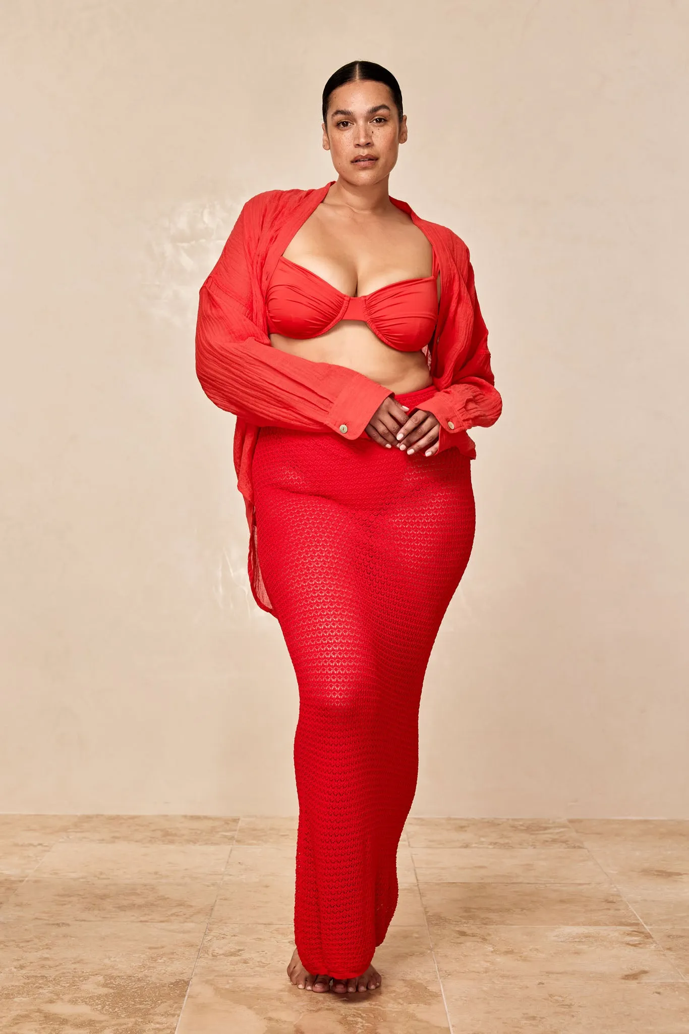Fontelina Skirt - Chili Pepper Lace Crochet Monday Swimwear
