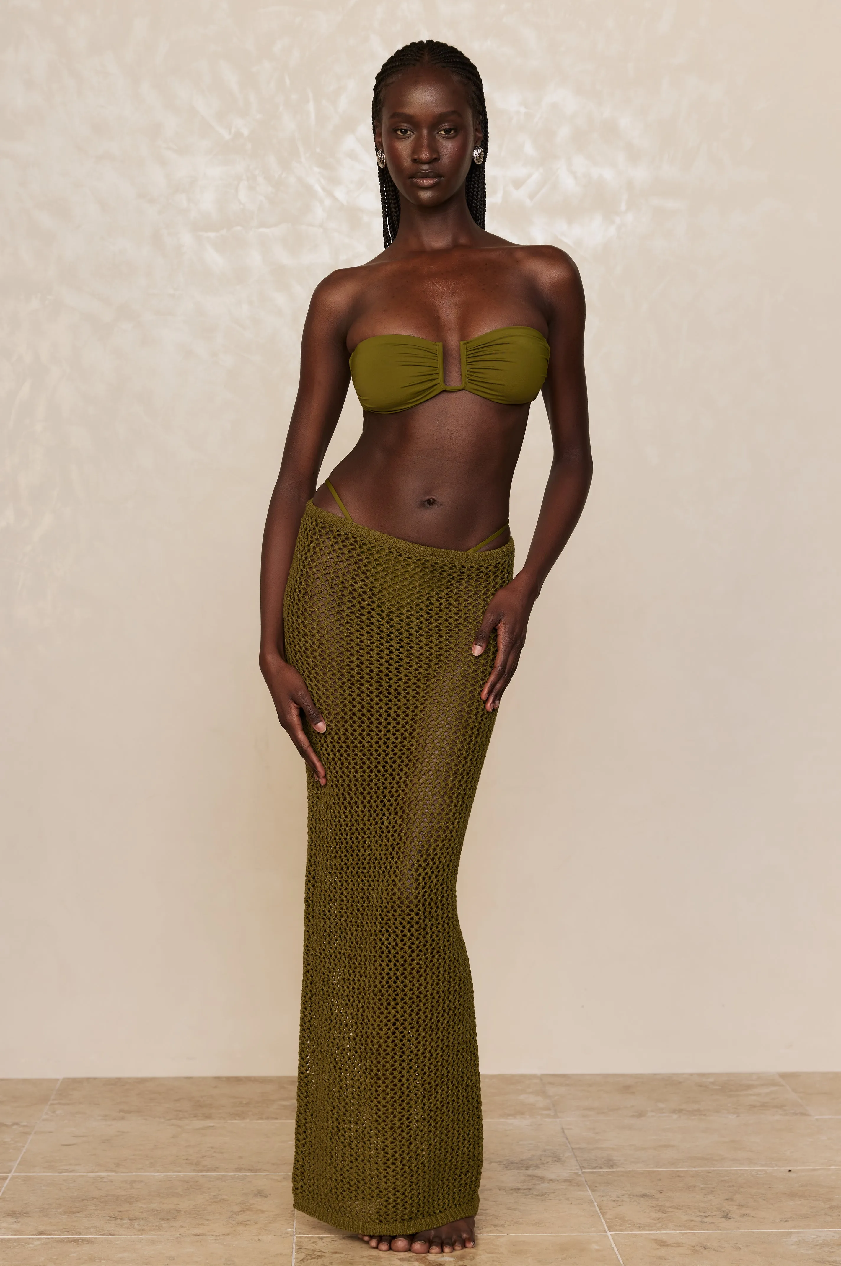 Fontelina Skirt - Olive Petit Crochet Monday Swimwear