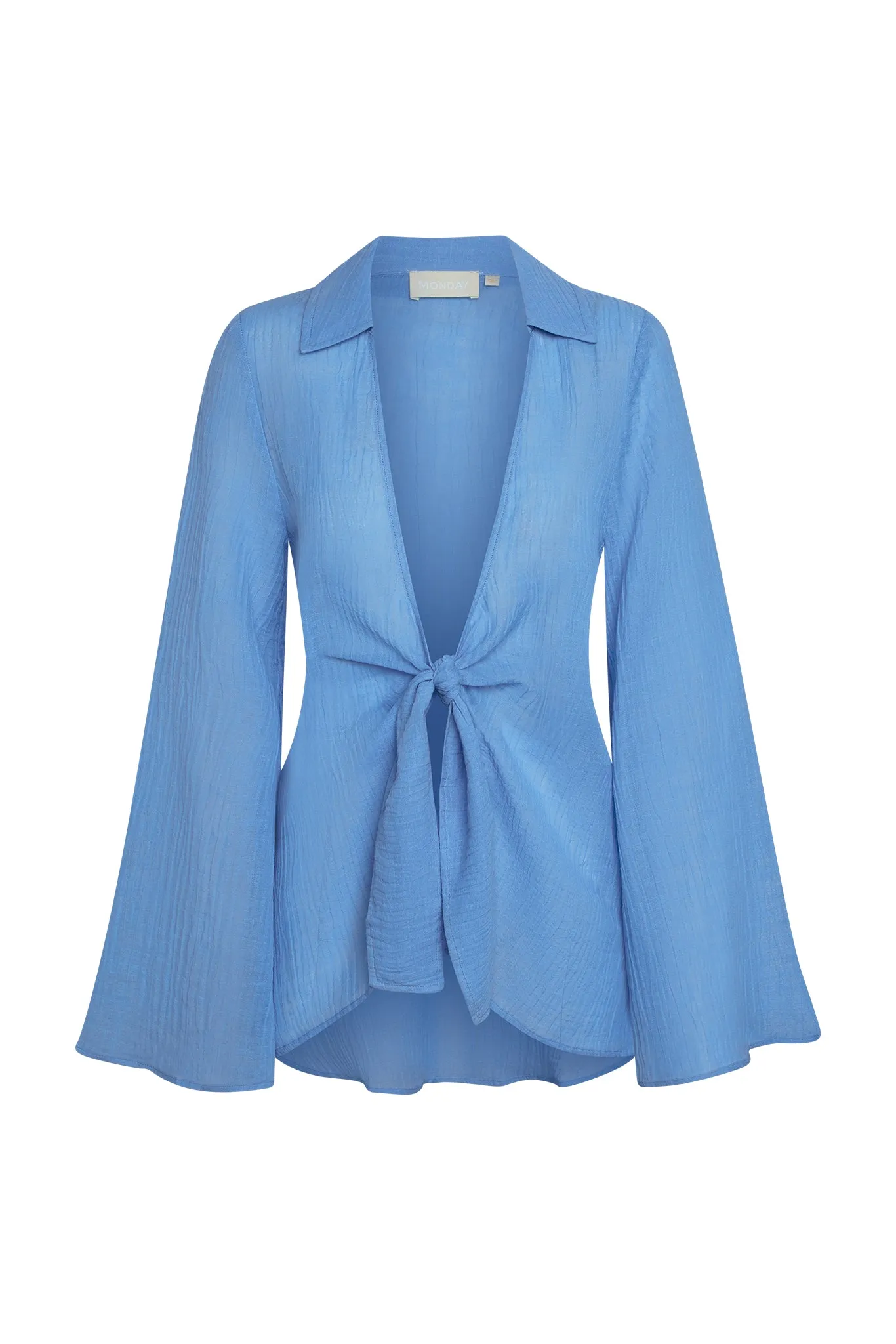 Grenada Tunic - Azure Crinkle Linen Monday Swimwear