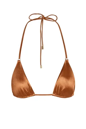 Hanalei Top - Bronze Shiny Jersey Monday Swimwear