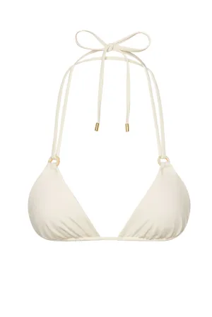 Hanalei Top - Ivory w/ Pearl Ring Monday Swimwear