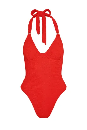 Honolulu One Piece - Chili Pepper Crinkle Monday Swimwear