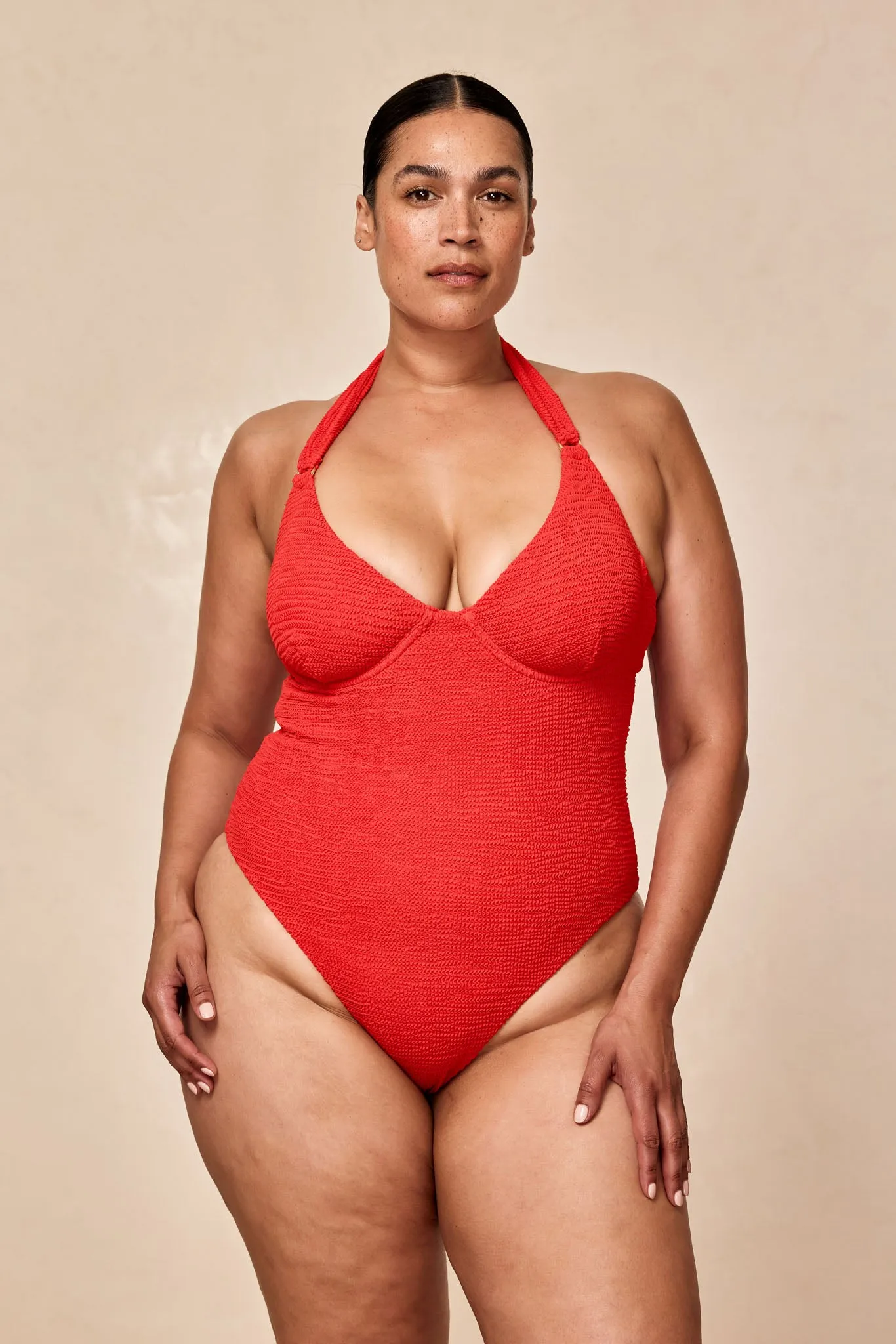 Honolulu One Piece - Chili Pepper Crinkle Monday Swimwear