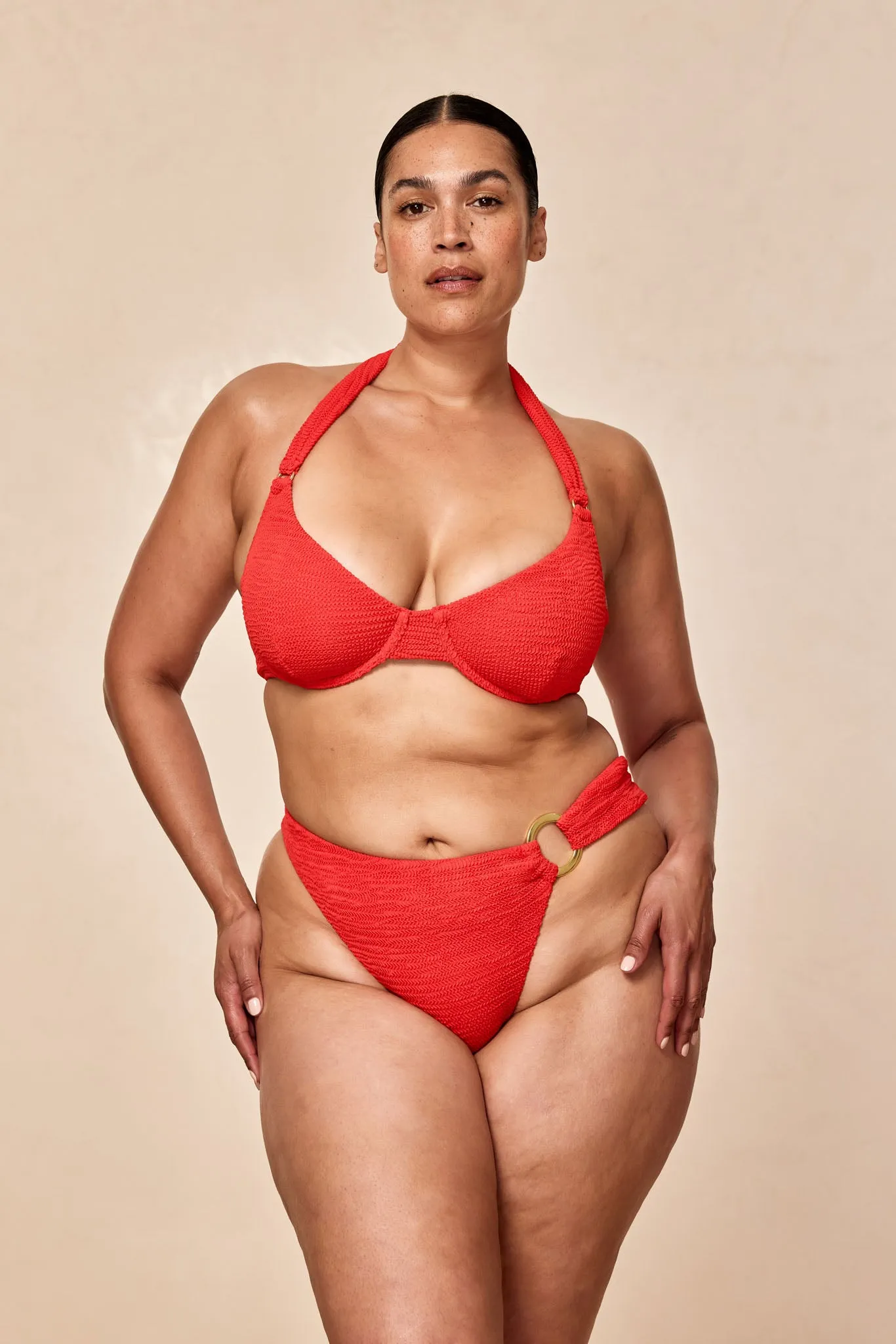 Honolulu Top - Chili Pepper Crinkle Monday Swimwear