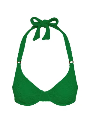Honolulu Top - Palm Green Crinkle Monday Swimwear