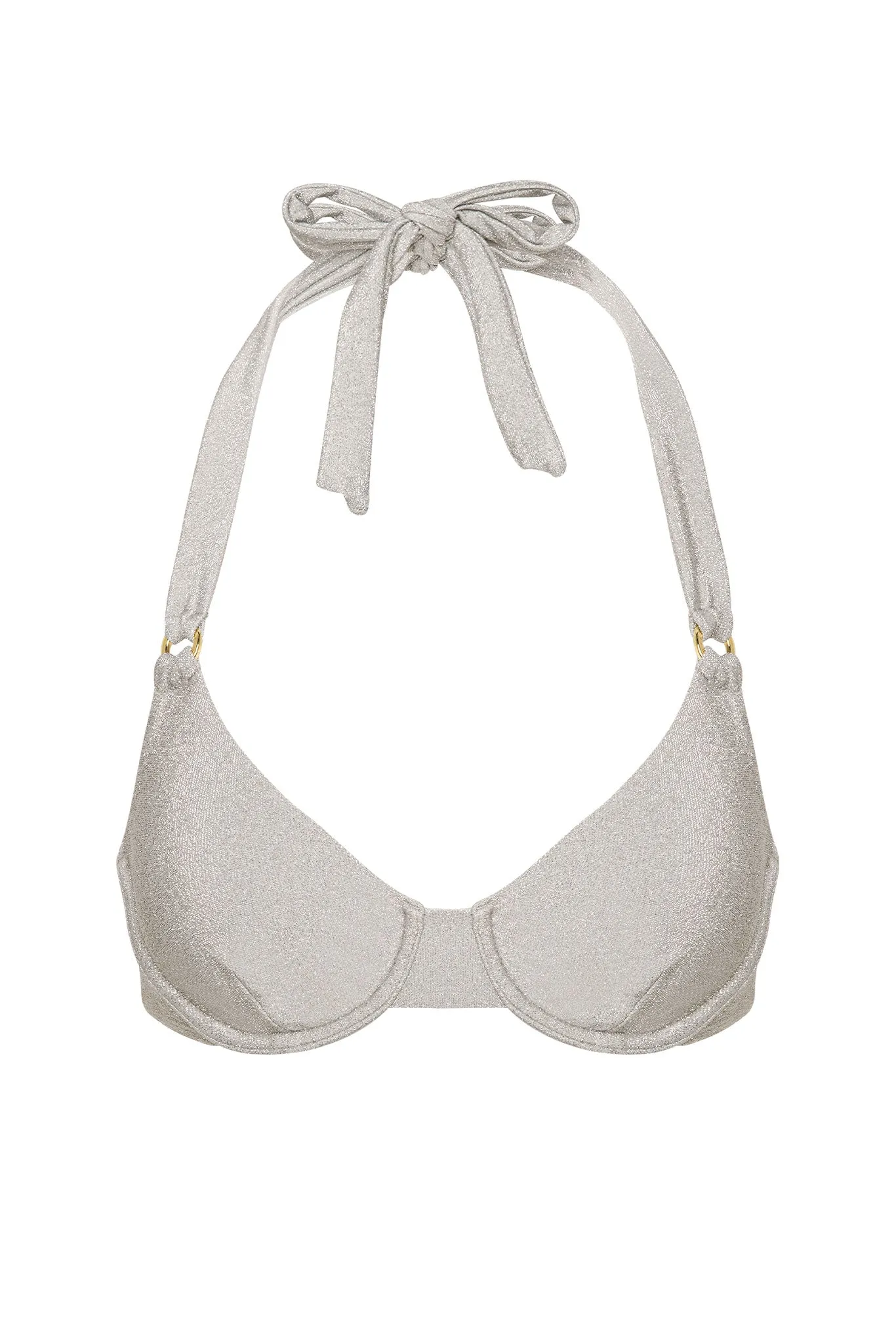 Honolulu Top - Soft Silver Shimmer Monday Swimwear