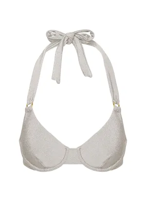 Honolulu Top - Soft Silver Shimmer Monday Swimwear
