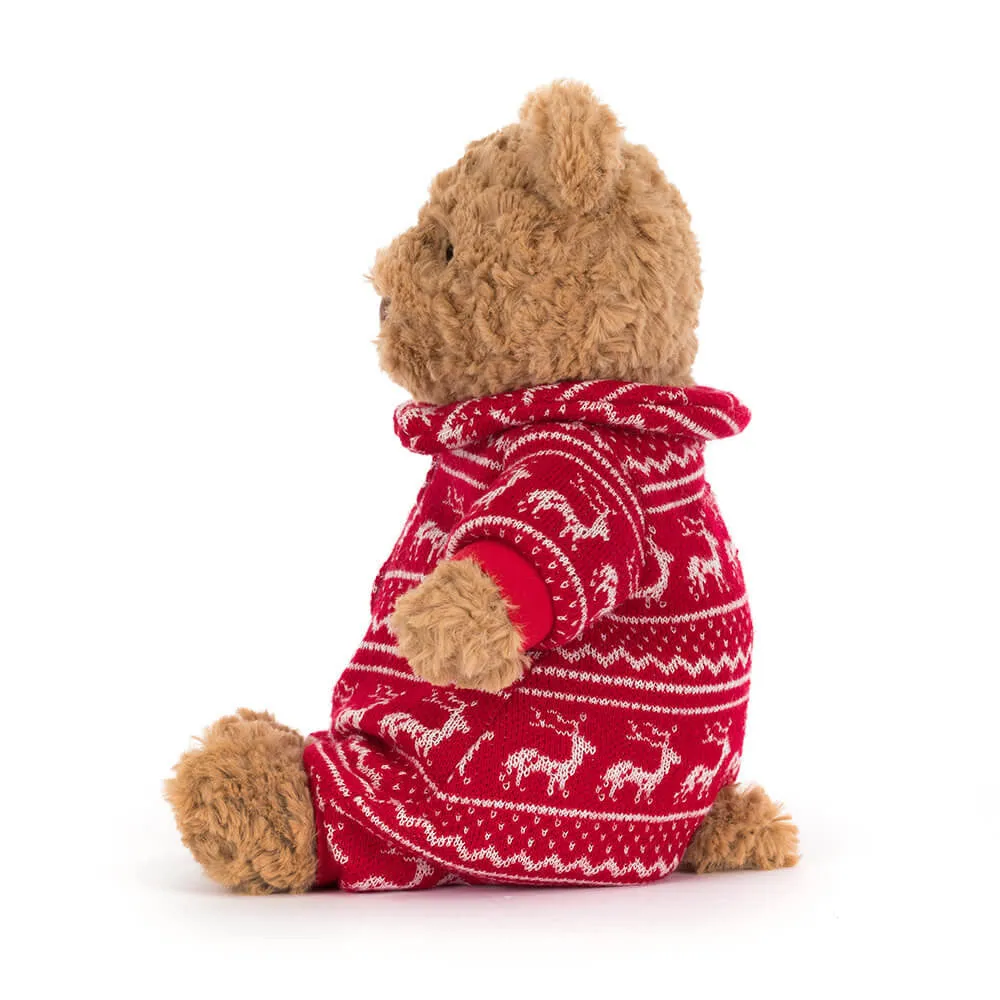 Jellycat Bartholomew Bear in Winter Pajamas