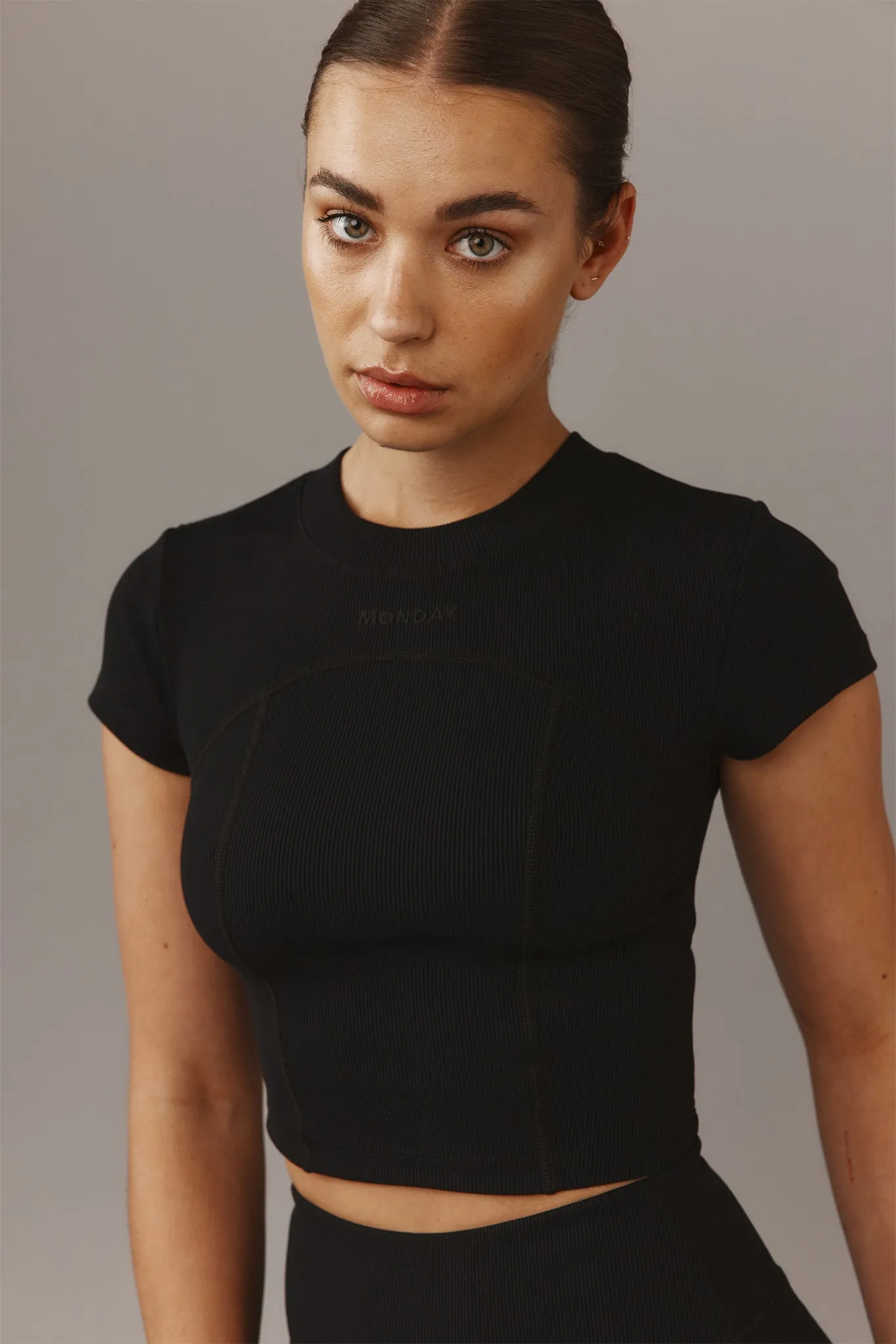Joshua Tree Top - Black Thick Rib Monday Swimwear
