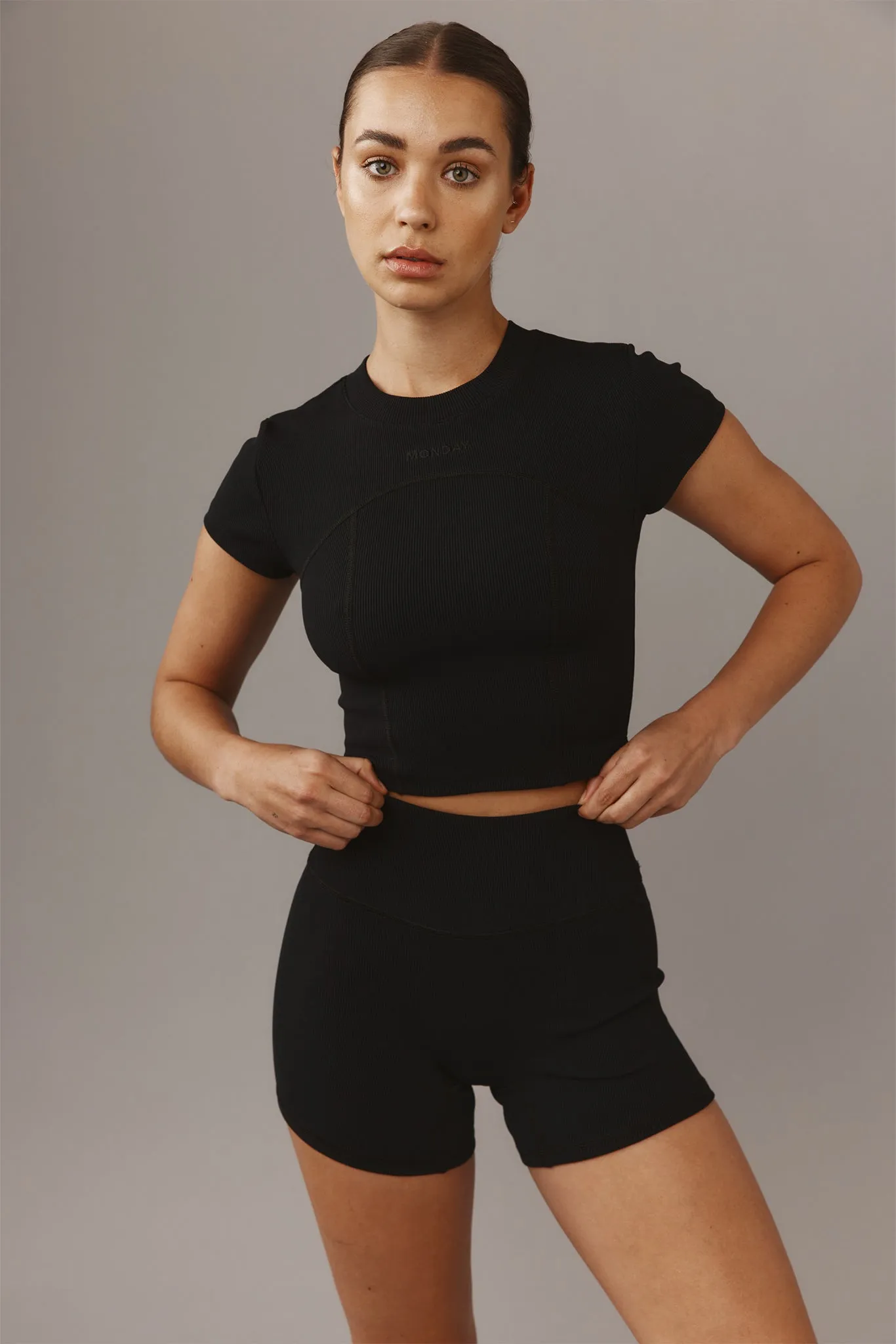 Joshua Tree Top - Black Thick Rib Monday Swimwear