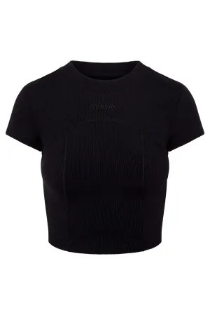 Joshua Tree Top - Black Thick Rib Monday Swimwear