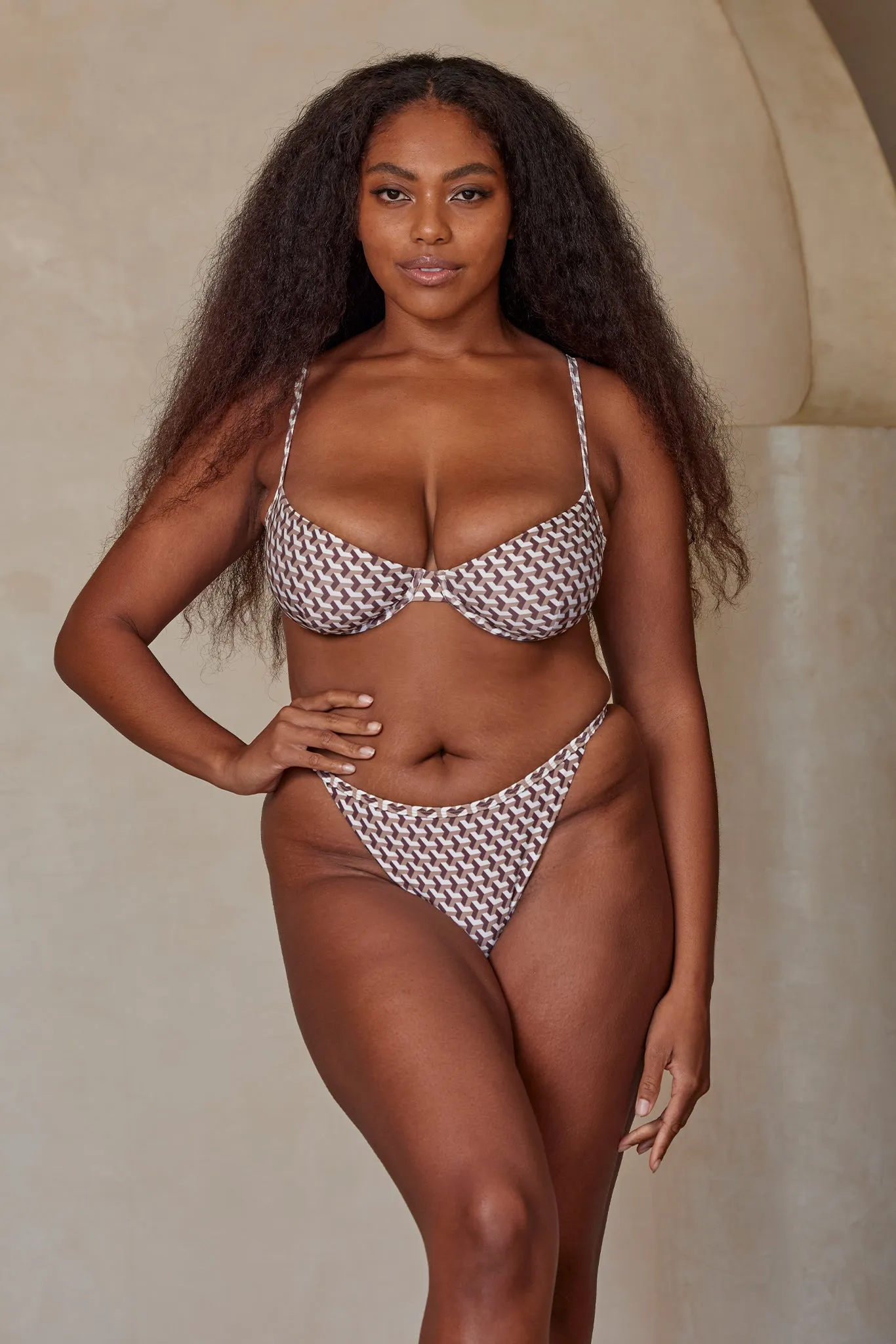 Kauai Bottom - Husk Geo Monday Swimwear