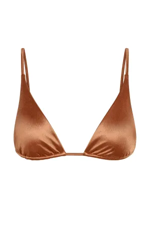 Kauai Top - Bronze Shiny Jersey Monday Swimwear
