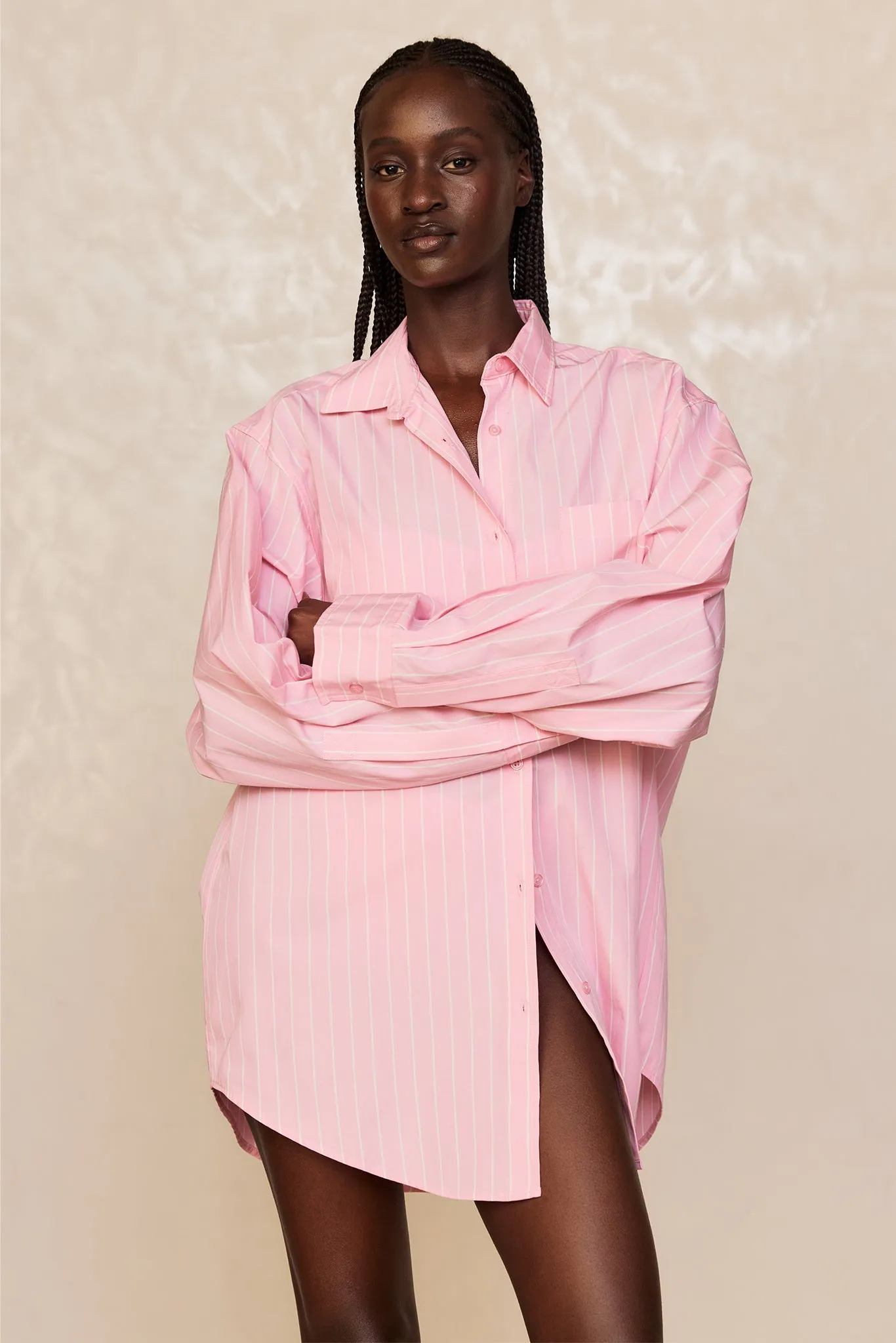 La Jolla Shirt - Cherry Blossom Stripe Monday Swimwear