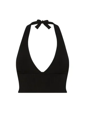 Laurel Canyon Knitwear Top - Black Rib Monday Swimwear