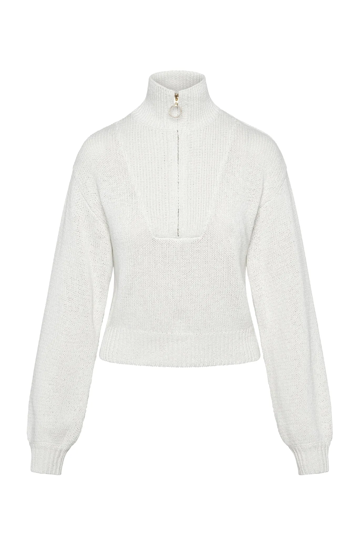 Lisbon Quarter Zip Sweater - White Monday Swimwear