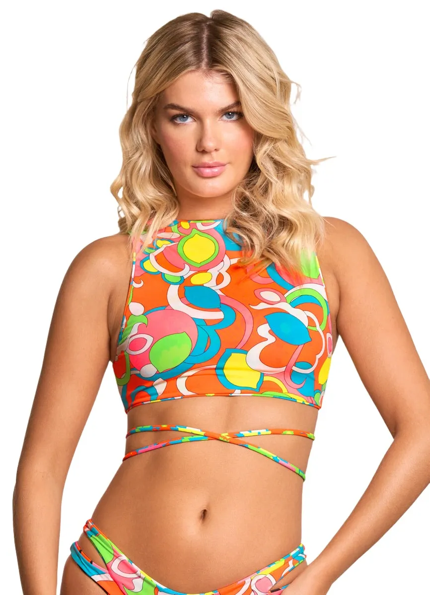 Maaji 90S Floral Chic High Neck Bikini Top Maaji
