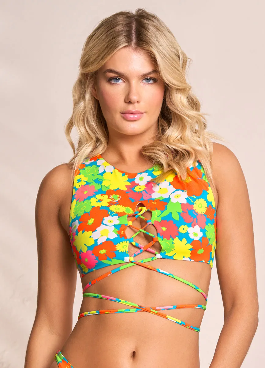 Maaji 90S Floral Chic High Neck Bikini Top Maaji