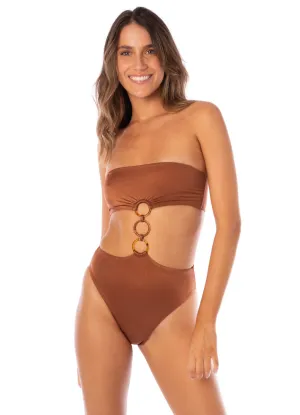 Maaji Amber Brown Makenna Bandeau One Piece Maaji