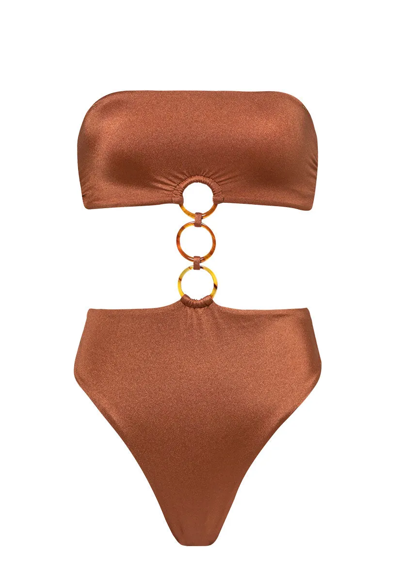 Maaji Amber Brown Makenna Bandeau One Piece Maaji