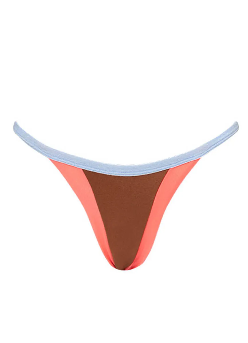 Maaji Amber Brown Nusa Regular Rise Split Strap Bikini Bottom Maaji