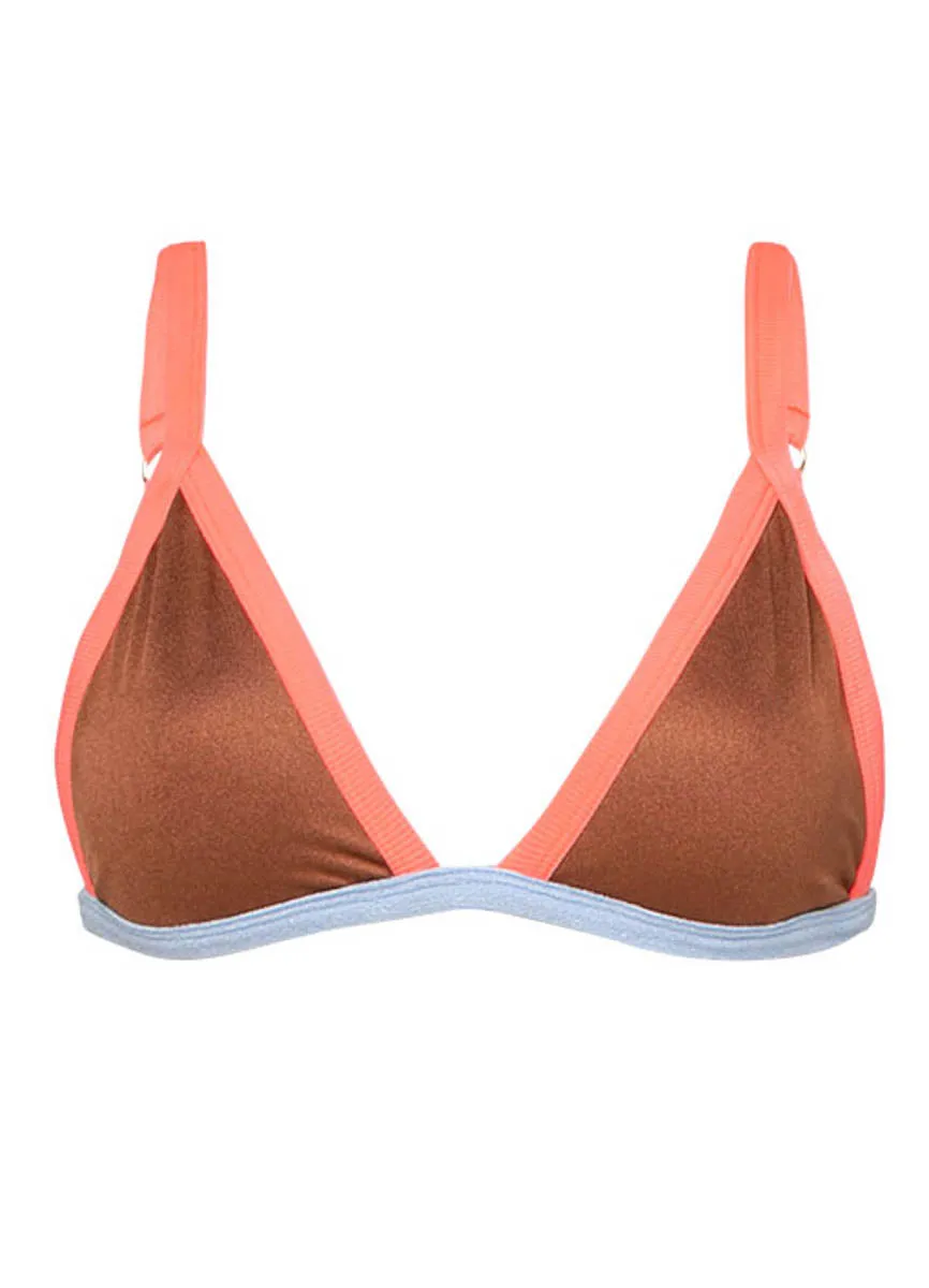 Maaji Amber Brown Rewind Fixed Triangle Bikini Top Maaji