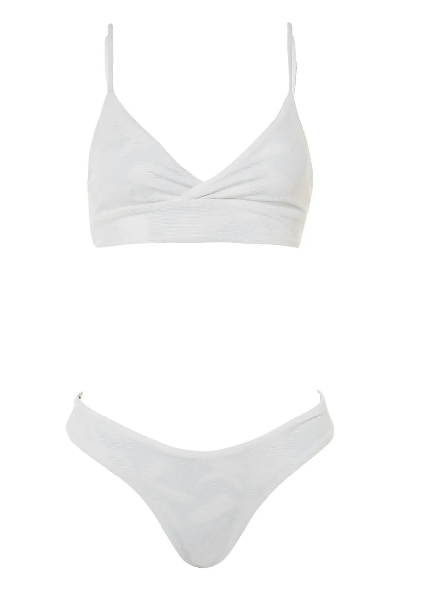 Maaji Antique White Valery Double V Bikini Bottom Maaji