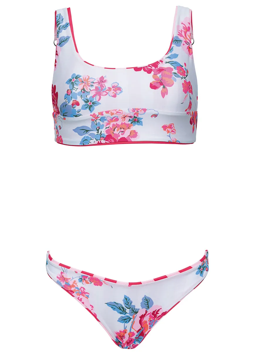 Maaji Apple Stripes Donna  Long Line Bralette Bikini Top Maaji