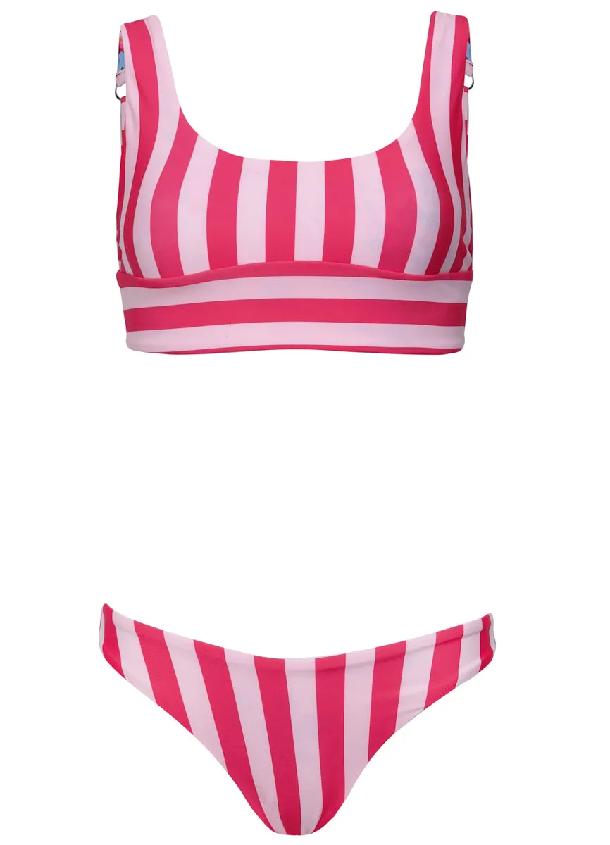 Maaji Apple Stripes Donna  Long Line Bralette Bikini Top Maaji
