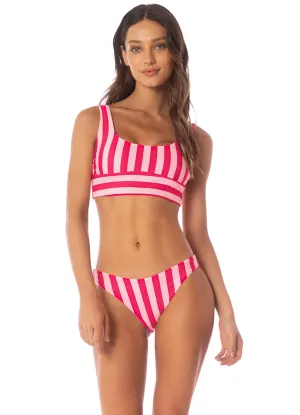 Maaji Apple Stripes Donna  Long Line Bralette Bikini Top Maaji