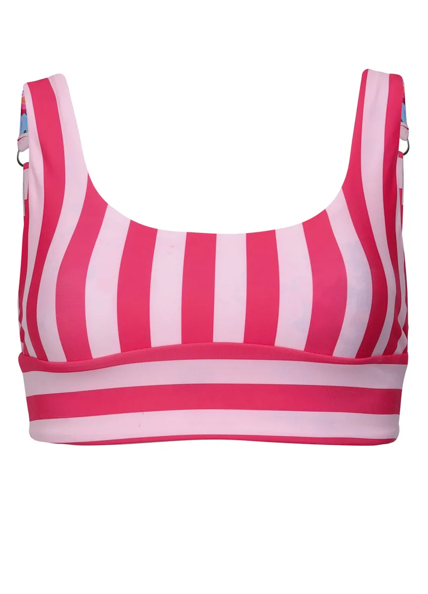Maaji Apple Stripes Donna  Long Line Bralette Bikini Top Maaji