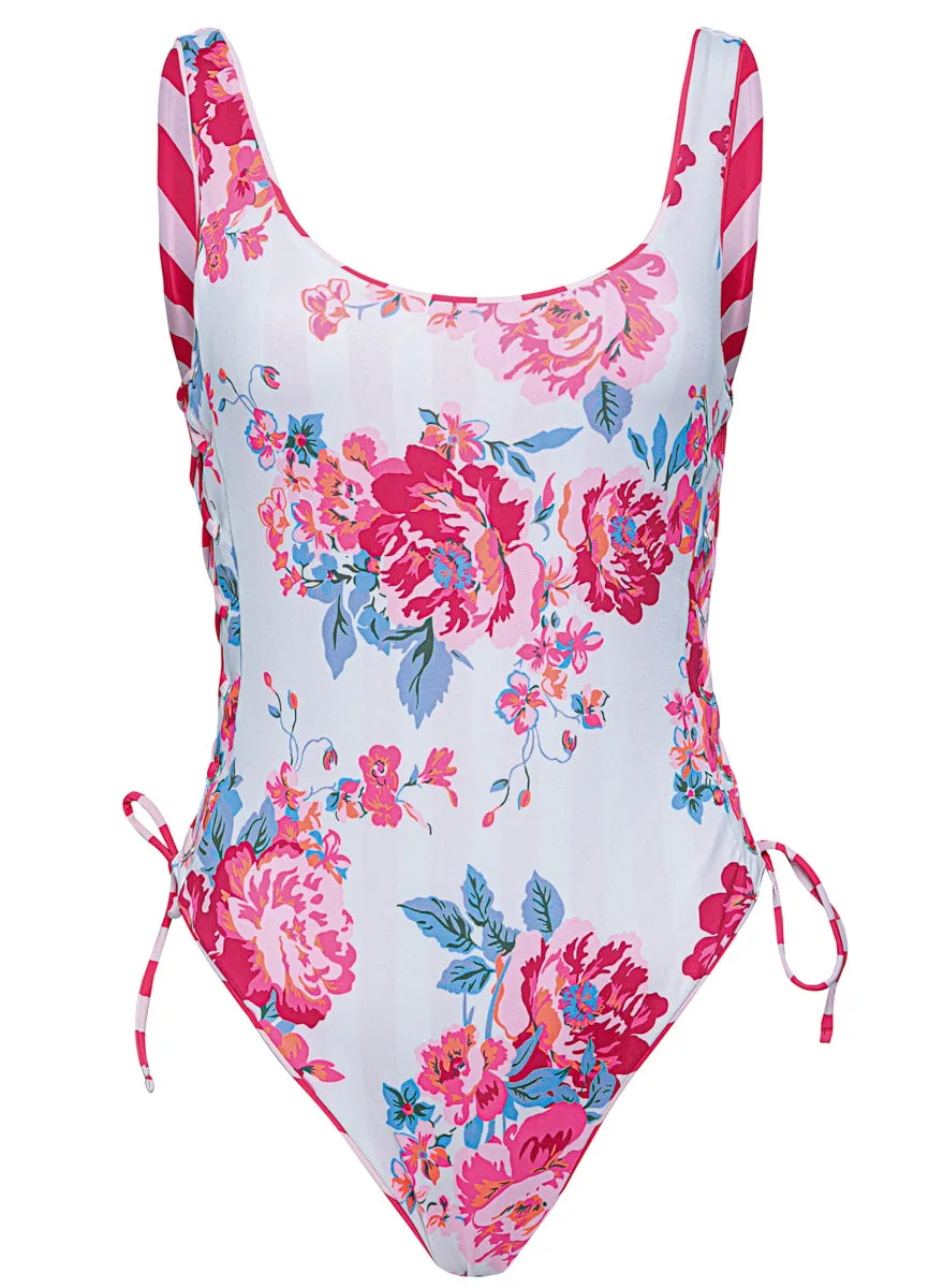 Maaji Apple Stripes Grape  Cut Out One Piece Maaji