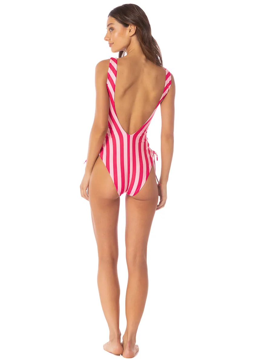 Maaji Apple Stripes Grape  Cut Out One Piece Maaji