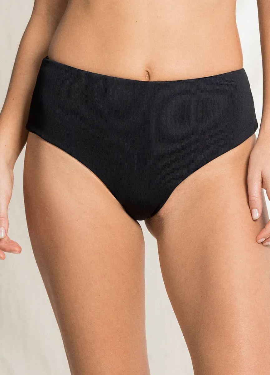 Maaji Black Sapphire Venus Mid Rise Bikini Bottom Maaji