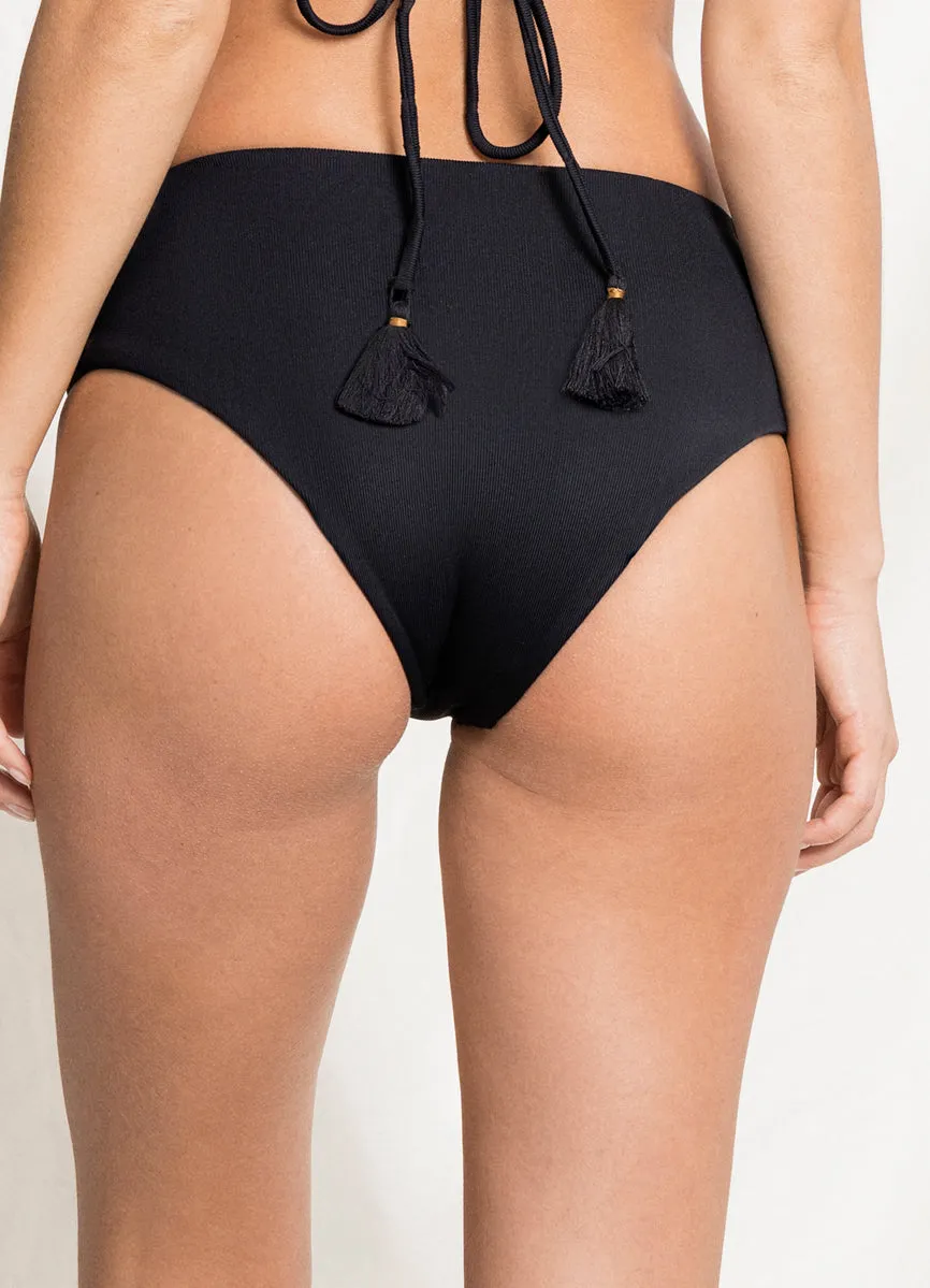 Maaji Black Sapphire Venus Mid Rise Bikini Bottom Maaji