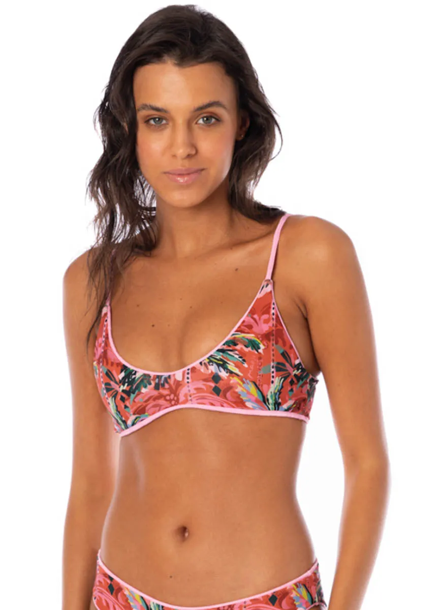 Maaji Blush Rose Liberties Classic Bralette Bikini Top Maaji