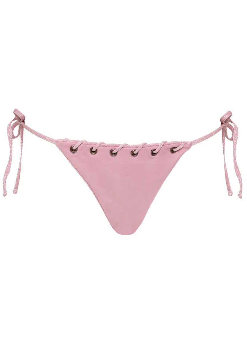 Maaji Blush Shine Carnival Low Rise Tie Side Bikini Bottom Maaji